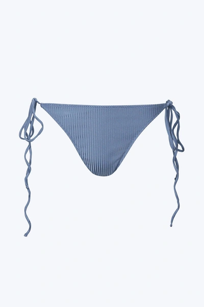 Aniela Parys Zeus Ribbed String Bikini Bottom In Cerulean Blue