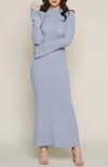Sweaterland Cut-out Back Maxi Dress In Dusty Blue In Grey