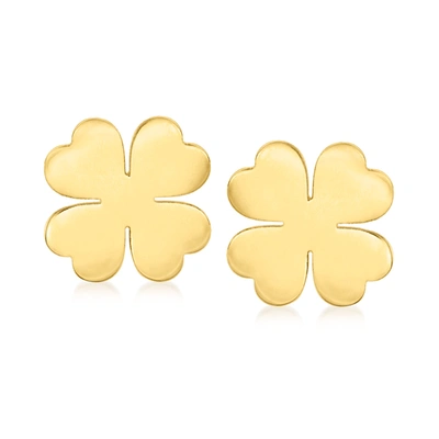Ross-simons Italian 14kt Yellow Gold 4-leaf Clover Earrings