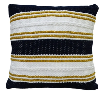 Vibhsa Indoor Outdoor Pillow With Braid For Sofa In Multi
