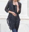 Gretty Zueger Iriel Embroidered Silk Cardigan In Silk Black In Multi
