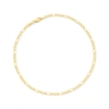 Canaria Fine Jewelry Canaria 2.5mm 10kt Yellow Gold Figaro-link Anklet In White
