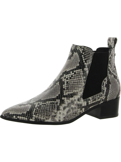 Donald J Pliner Gerri Womens Leather Snake Print Chelsea Boots In Grey