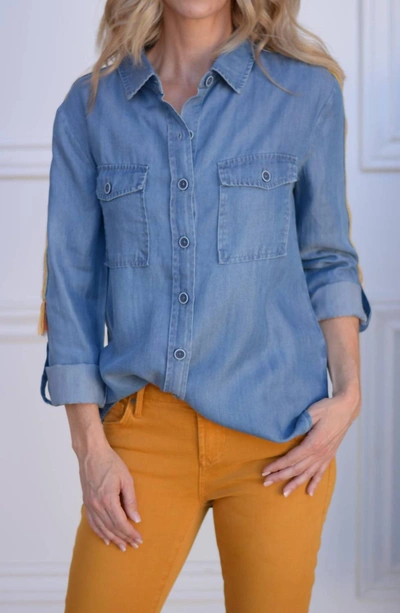 Dear John Denim Alyssa Pacific Blouse In Blue