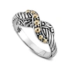 SAMUEL B JEWELRY STERLING SILVER AND 18K YELLOW GOLD INFINITY RING