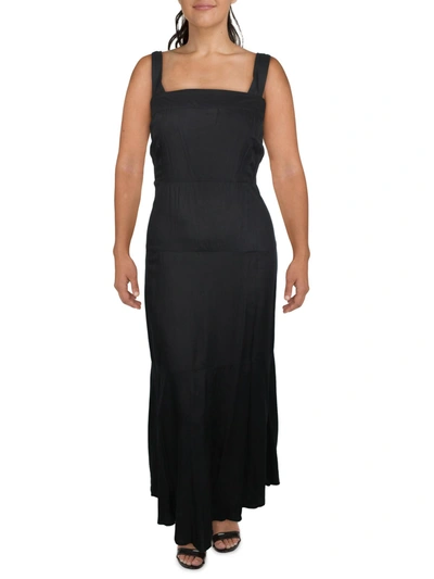 Vince Camuto Plus Womens Paneled Long Maxi Dress In Black