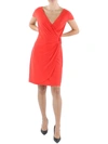 Jessica Howard Womens O-ring Knee-length Wrap Dress In Red