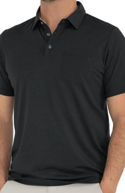 Free Fly Men's Bamboo Heritage Polo In Vintage Black