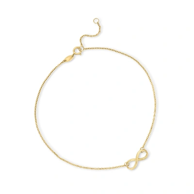 Canaria Fine Jewelry Canaria 10kt Yellow Gold Infinity Symbol Anklet In White
