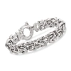 Ross-simons Italian Sterling Silver Large Byzantine Bracelet In Silver
