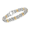 Ross-simons Byzantine Bracelet In Sterling Silver And 14kt Yellow Gold In Silver