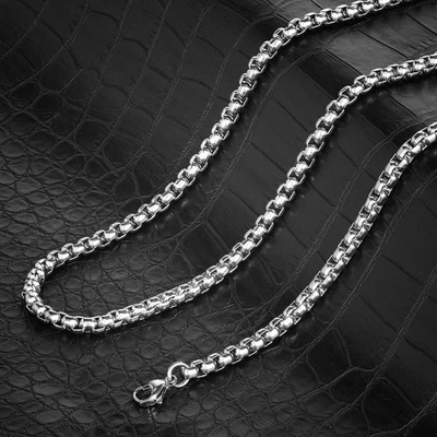 Crucible Jewelry Crucible Los Angeles Polished Stainless Steel 4.5mm Box Chain - 18" To 24" In Silver