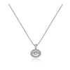 Max + Stone Dancing Diamond Real Diamond Circle Pendant Necklace For Women In Solid 925 Sterling Silver (1/20 Ct In Silver