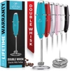 Zulay Kitchen Double Whisk High Powered Milk Frother Handheld Mixer In Blue