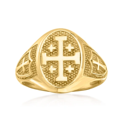 Ross-simons 14kt Yellow Gold Multi-cross Signet Ring