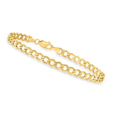 Canaria Fine Jewelry Canaria 4.3mm 10kt Yellow Gold Curb-link Bracelet In White
