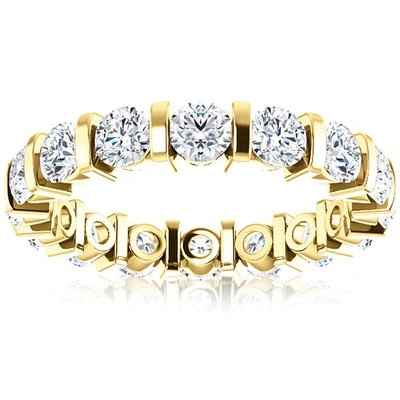 Pompeii3 2 1/2 Ct Lab Grown Diamond Bar Set Eternity Ring 14k Yellow Gold In Multi