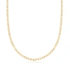 Ross-simons Italian 14kt Yellow Gold Oval-link Necklace In White