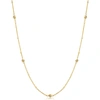 Fremada 14k Yellow Gold Cube And Bead Station Necklace (18 Inch) In Gold