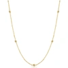 Fremada 14k Yellow Gold Cube And Bead Station Necklace (18 Inch) In Gold
