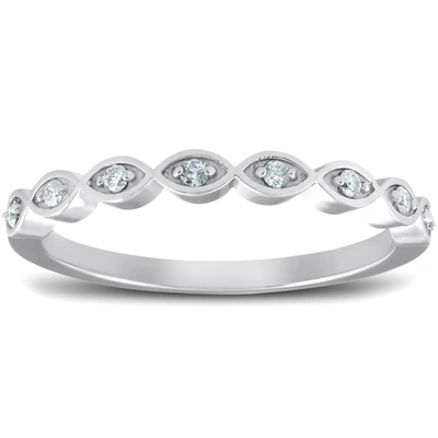 Pompeii3 Diamond Wedding Ring Womens Stackable 10k White Gold Anniversary Band In Multi