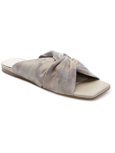Sanctuary Flaningo Womens Flat Slip On Slide Sandals In Grey