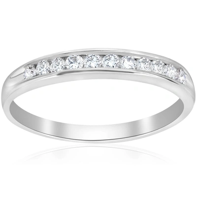 Pompeii3 1/4 Ct Diamond Wedding Ring Channel Set 10k White Gold In Multi