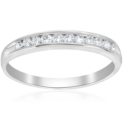 POMPEII3 1/4 CT DIAMOND WEDDING RING CHANNEL SET 10K WHITE GOLD