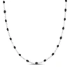 Mimi & Max Black Enamel Bead Station Forzatina Brill Necklace In Sterling Silver - 18 In. In Silver