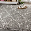 Jonathan Y Mercer Shag Plush Tassel Moroccan Geometric Trellis Area Rug