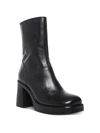 Steve Madden Fantsie Womens Leather Square Toe Mid-calf Boots In Black