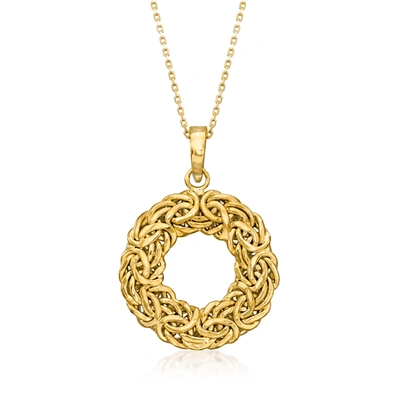 Canaria Fine Jewelry Canaria 10kt Yellow Gold Byzantine Open-circle Pendant Necklace