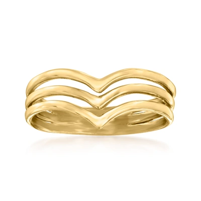 Canaria Fine Jewelry Canaria 10kt Yellow Gold 3-row Chevron Ring