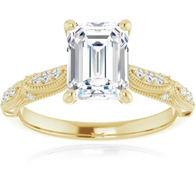 Pompeii3 1 1/4 Ct Emerald Diamond Engagement Ring 14k Yellow Gold In Multi