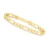 CANARIA FINE JEWELRY CANARIA MEN'S 6.5MM 10KT YELLOW GOLD FIGARO-LINK BRACELET