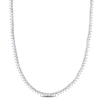 Mimi & Max 44 1/2 Ct Tgw Created White Sapphire Teardrop Tennis Necklace In Sterling Silver In Silver