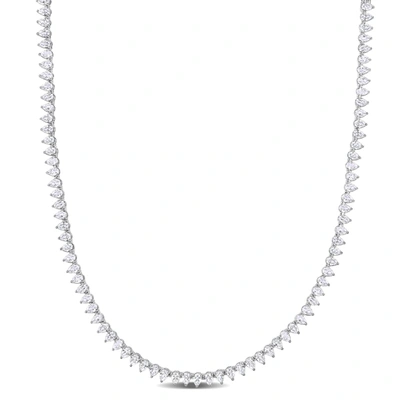 Mimi & Max 44 1/2 Ct Tgw Created White Sapphire Teardrop Tennis Necklace In Sterling Silver