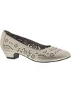 Array Dahlia Womens Faux Leather Perforated Dress Pumps In White