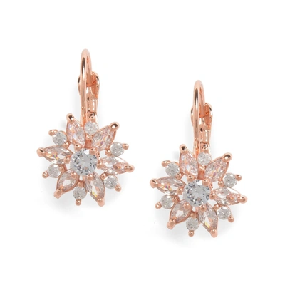 Sohi Crystal Shaped Earrings In Pink