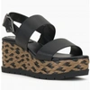 Vince Camuto Womens Leather Open Toe Wedge Sandals In Black