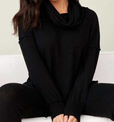 French Kyss Cowl Poncho In Black