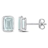 Mimi & Max 1 7/8ct Tgw Aquamarine Bezel Style Emerald Cut Stud Earrings In Sterling Silver In Silver