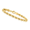 CANARIA FINE JEWELRY CANARIA MEN'S 5.5MM 10KT YELLOW GOLD ROPE CHAIN BRACELET