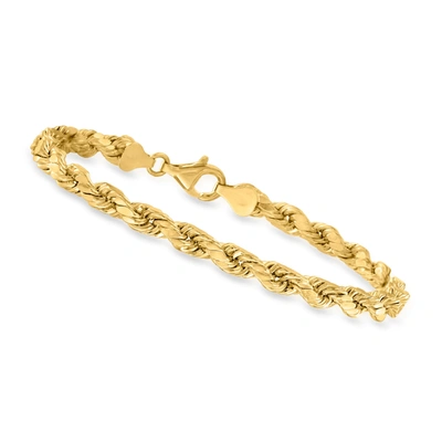 Canaria Fine Jewelry Canaria Men's 5.5mm 10kt Yellow Gold Rope Chain Bracelet In White