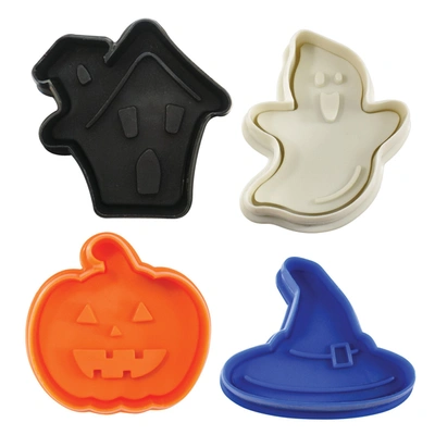 R & M International 4 Piece Halloween Cookie Stamper Set, 2.75-inch In Multi