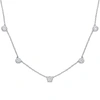 Mimi & Max 2 1/4 Ct Dew Created Moissanite Yard Necklace In Sterling Silver In Silver