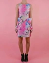 Neubyrne Candace Bow Pocket Dress In Painterly Print In Multi