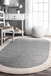 Nuloom Indoor/outdoor Braided Solid Border Delaine Area Rug