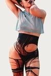 Firebody Deconstructed Shredded Tights In Black In Black