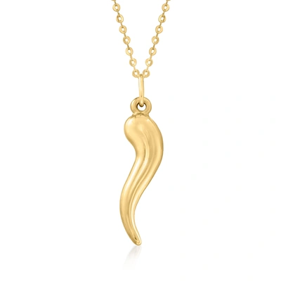 Canaria Fine Jewelry Canaria 10kt Yellow Gold Italian Horn Pendant Necklace